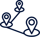 Multiple Destinations line icon