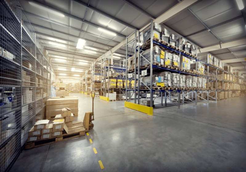 Inside of a warehouse